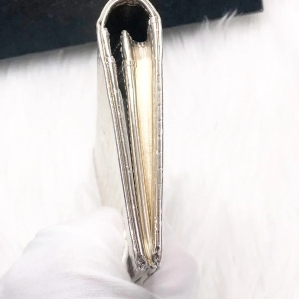 Chanel Silver Metallic Paten Leather Wall…